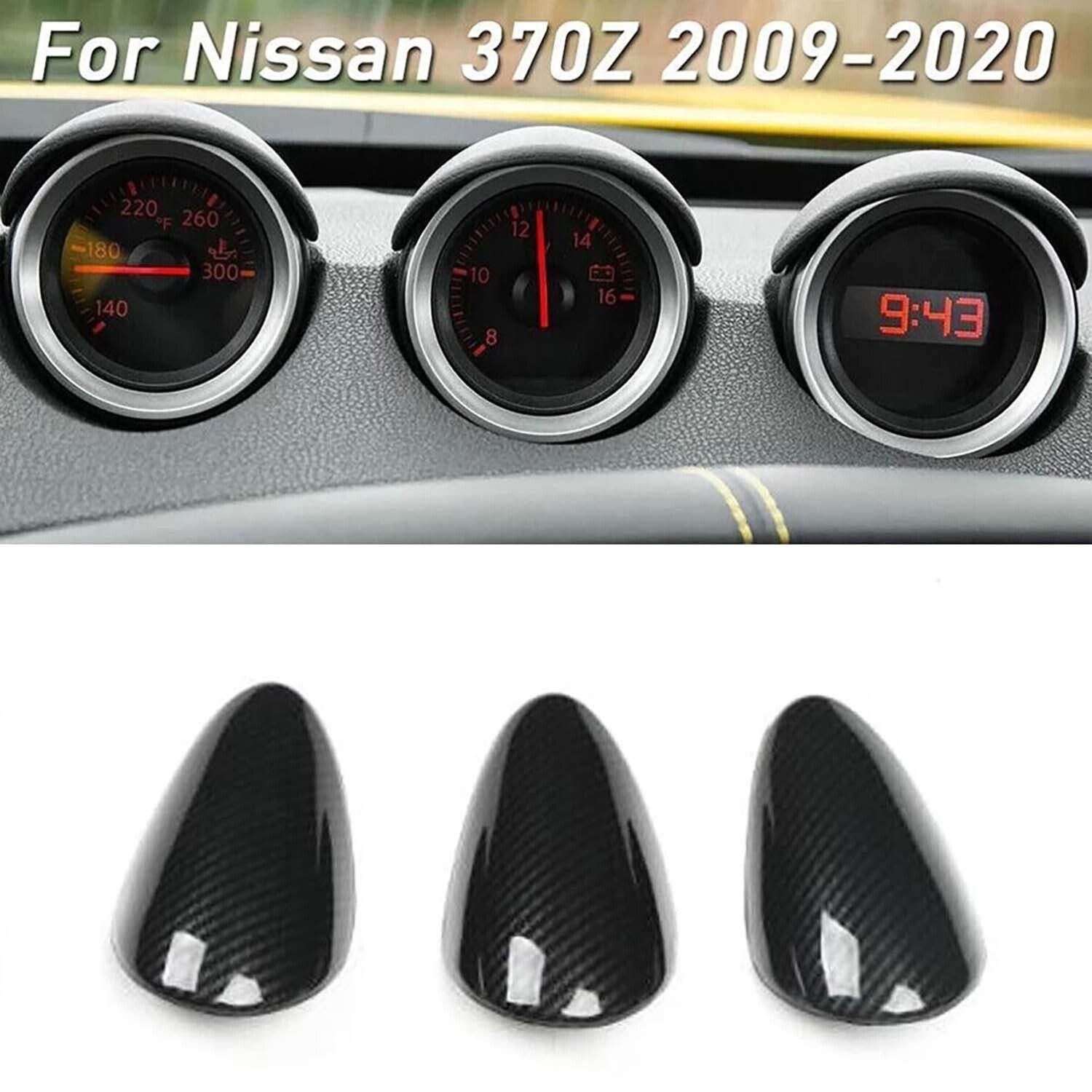 for Nissan 370Z Carbon Fiber ABS Pattern Interior Gauge Pad Cover Trim 2009-2020