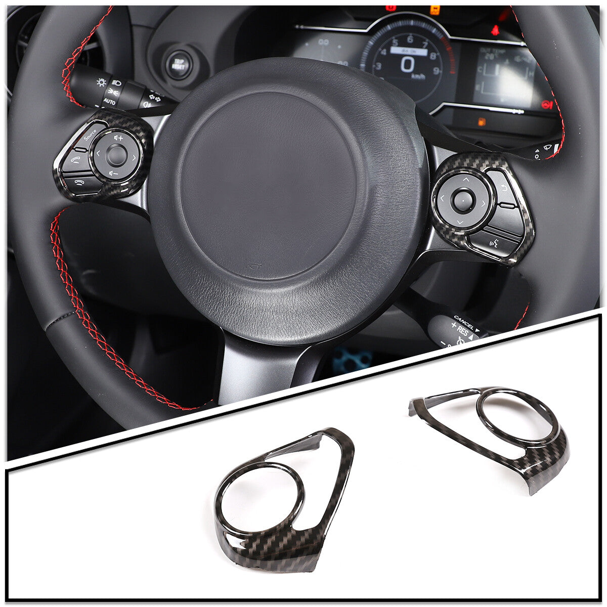 Carbon fiber central control gear groove gasket trim for Toyota Tacoma 06-15 USA