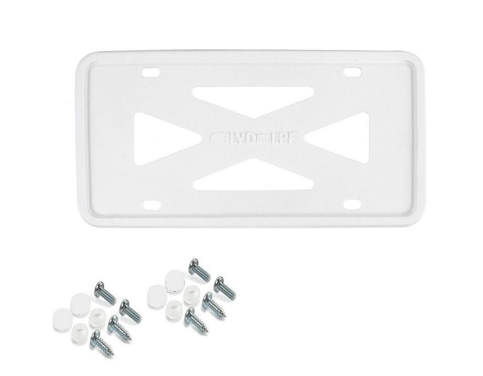1 piece of white silicone car license plate frame cover for trunk, suitable for VW .