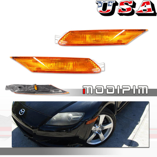Suitable for 04-08 for Mazda RX-8 RX8 OE style amber yellow front side marker light housing