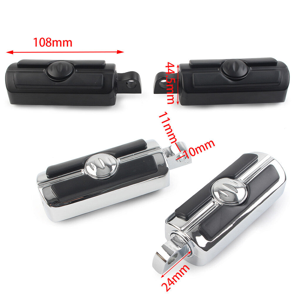 for Harley-Davidson Motorcycle Foot Pegs Footrests Footpegs 10mm