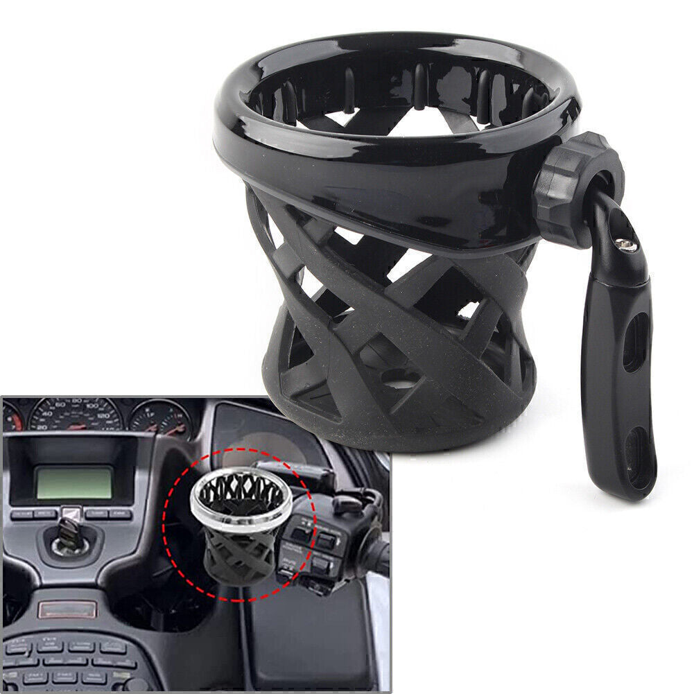 Black Handlebar Cup Holder Drink W/ Mesh Basket Mount for Honda Goldwing GL1800