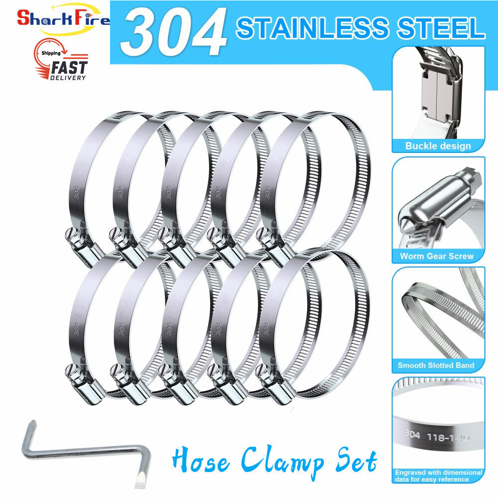 2-inch hose clamp worm gear hose clamp for fuel line + wrench garden hose