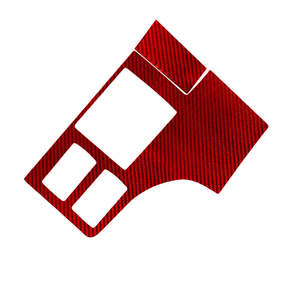 2x Red Carbon Fiber Dimming Light Switch Cover Trim for Toyota Hilux 2015-2021