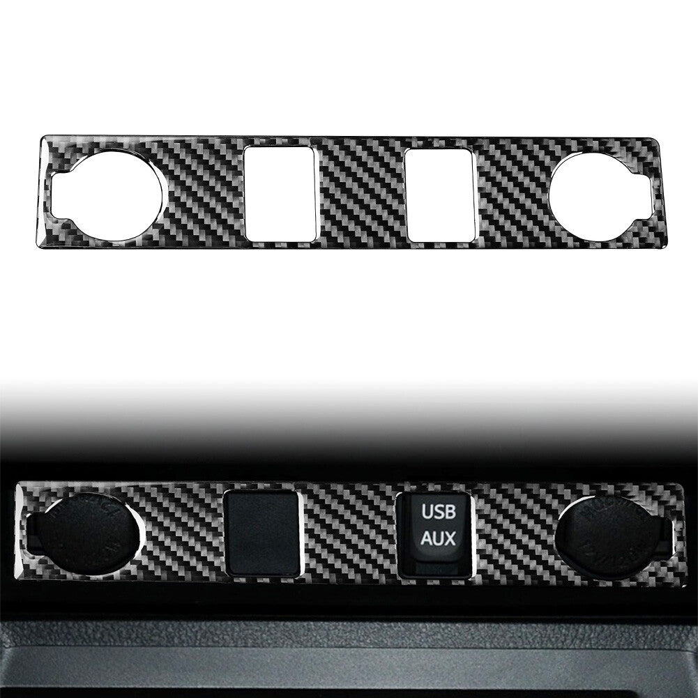 Carbon Fiber Look Cigar Lighter Panel Cover Trim Fit for Toyota Tundra 2014-21 Black