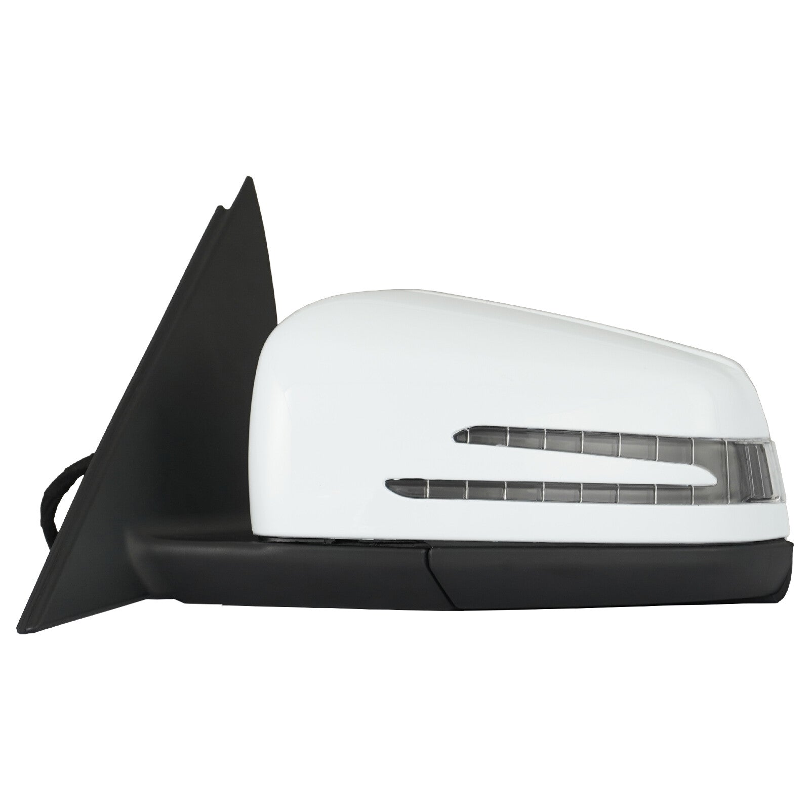 White left driver's side mirror for Mercedes C250 C300 2011-2014 with blind spot function.