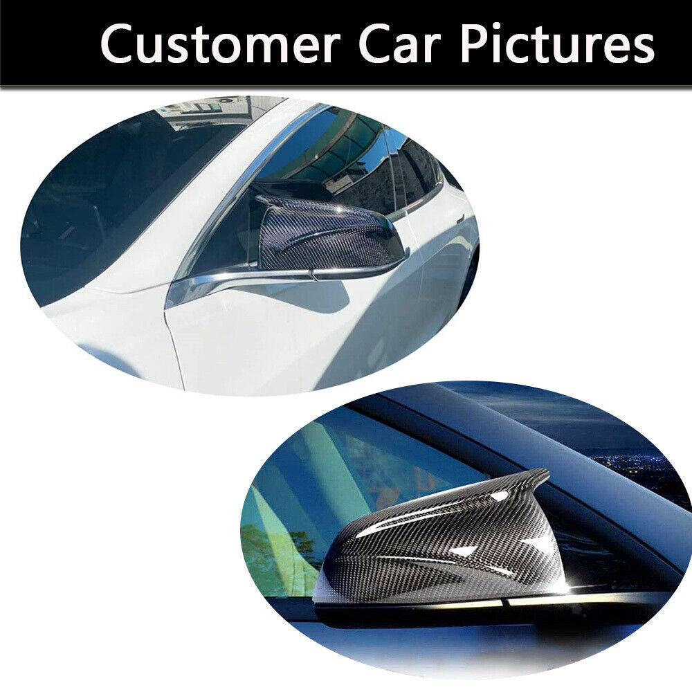 For 2017-2021 for TESLA MODEL 3 Carbon Fiber Side View Mirror Cover Caps Replacement