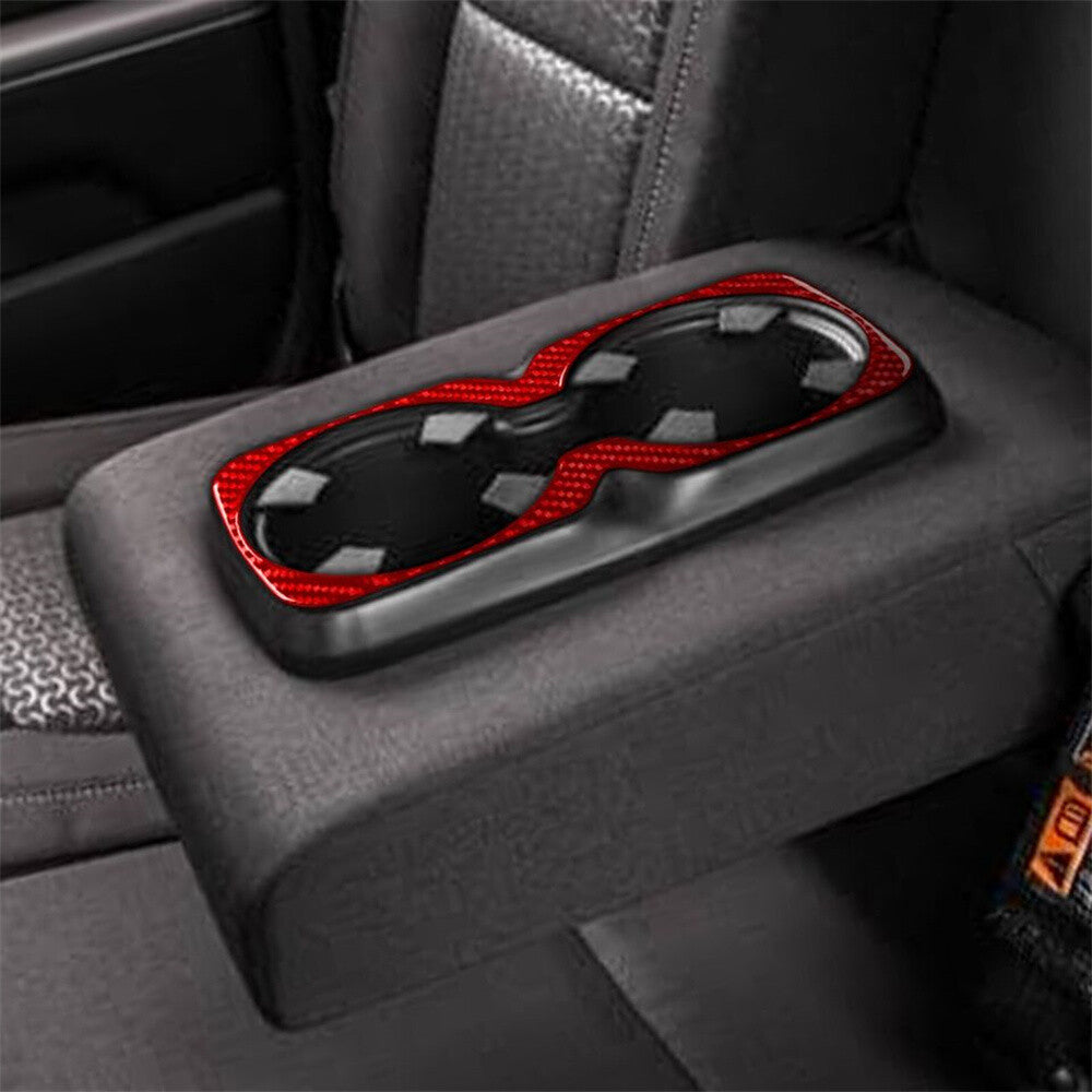 Red Carbon Rear Water Cup Holder Trim for Chevrolet Colorado / for GMC for Canyon 2015-22