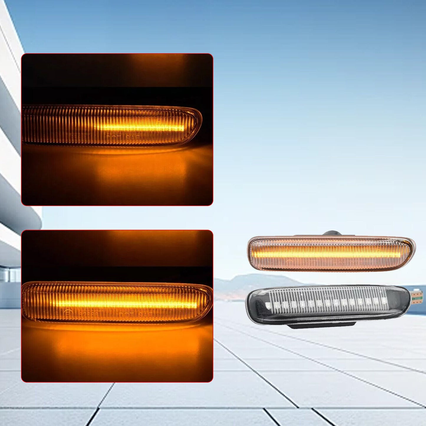 for BMW 3 Series E46 1997-2001 Running Water Fender Lights Side Lights Turn NEHa