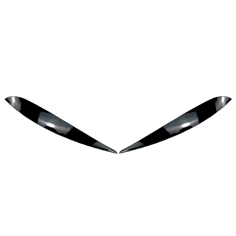 Headlight Eyebrow Eyelid Molding Trim Lid Cover Black for VW Polo 9N 2005-2009