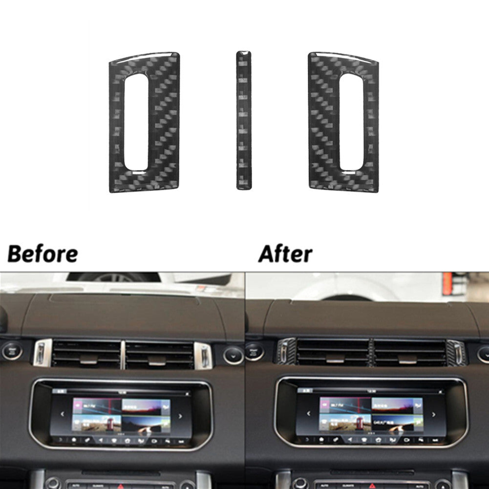 3X Carbon Fibre Centre Air Outlet Trim For Land for Range Rover Sport 2014-2017