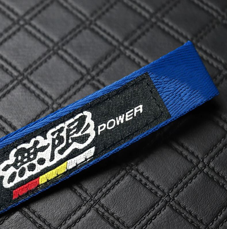 Car keychain metal key ring badge lanyard blue and black Mugan suitable for Toyota