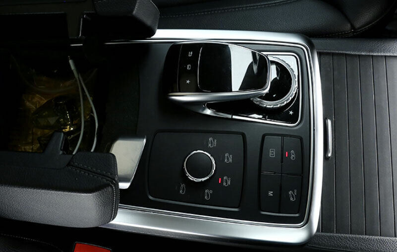 for Benz GLE GLS 2016-2019 Silver ABS Central Console Gear Shift Cover Trim 1PCS