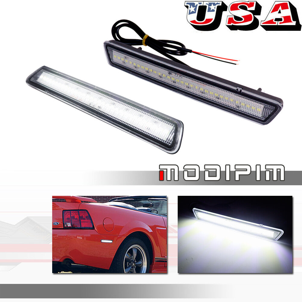 Transparent lens white LED rear bumper side marker reflector lights suitable for 1999-04 for Ford .
