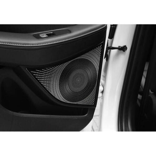 4For for Hyundai Sonata 2020-2023 Black Inner Door Speaker Horn Cover Trim Stainless
