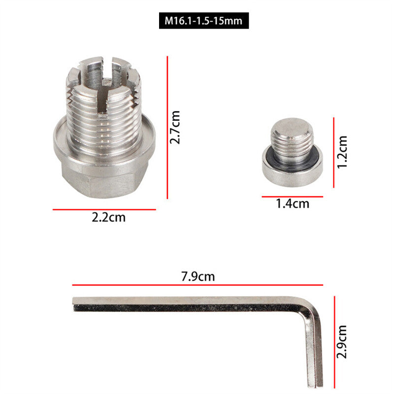 M16.1-1.5x15mm Oil Drain Plug Self Tapping Oil Pan Thread Repair Kit w/ O-Ring