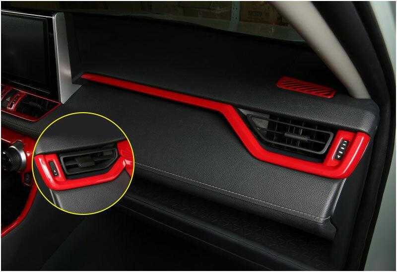 Glossy Red ABS Center Console Dashboard Strip Trim 2pcs for Toyota RAV4 19-2023