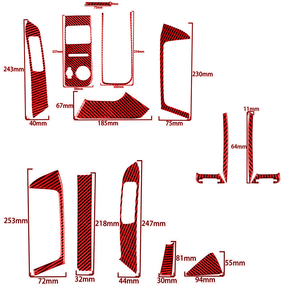 Red Carbon Fiber Side Air Vent Cover Trim For Silverado for GMC for SIERRA 2014-2018 -C