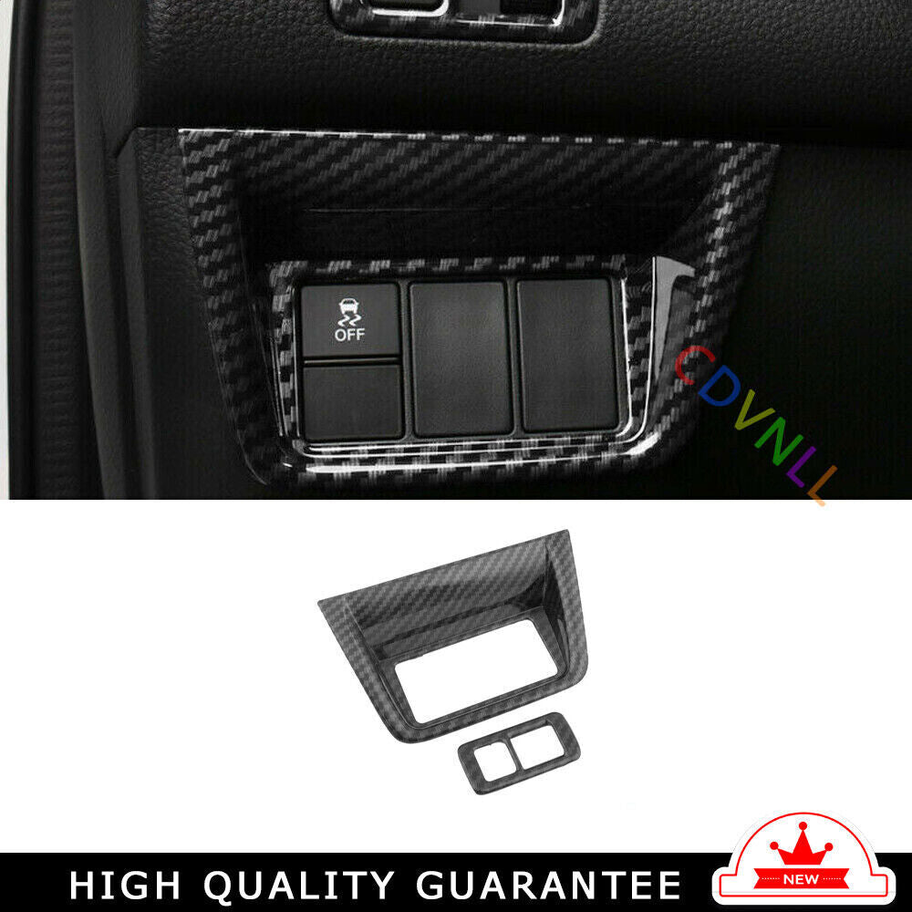 Headlight Button Frame Cover Trim for Honda Accord 10th 2018-2022 Carbon Fiber