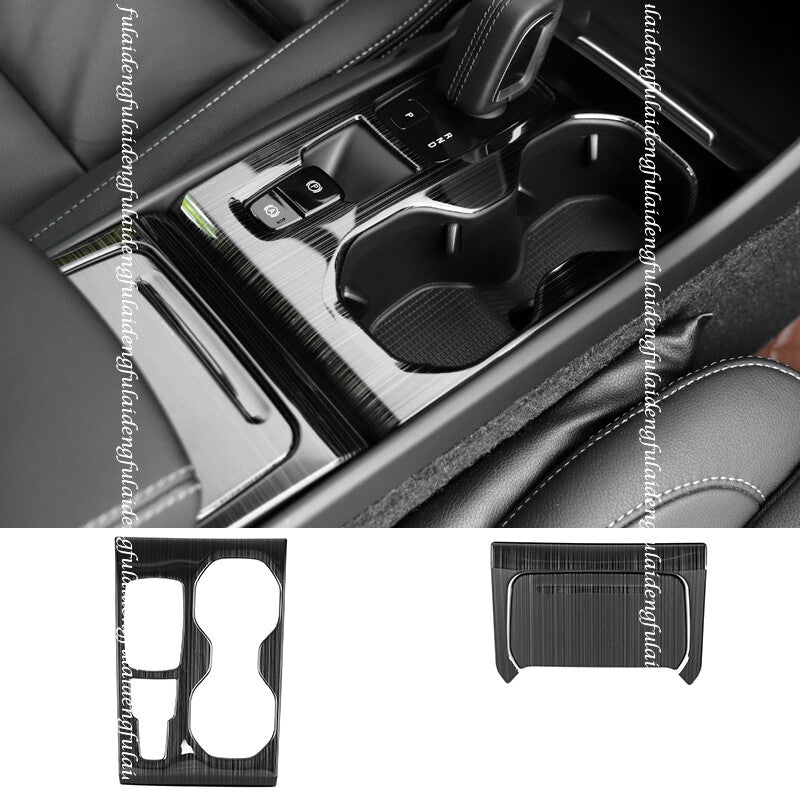 for Volvo XC40 2018-2024 Black titanium central console gear shift panel trim