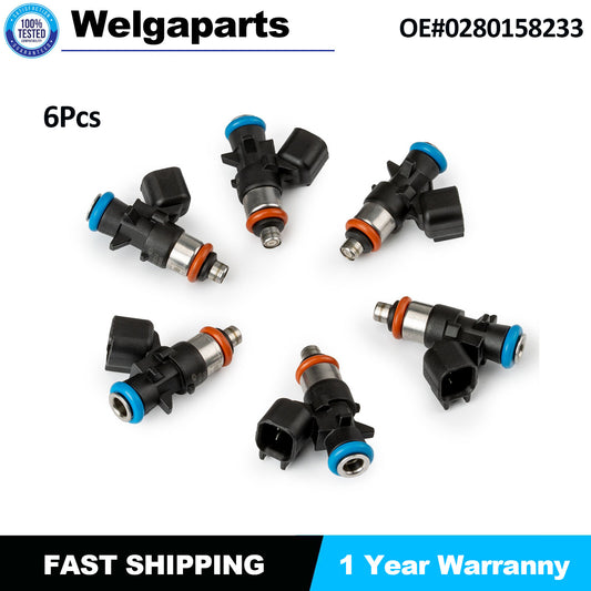 6PCS Fuel Injectors for Chrysler for Dodge for Ram for Jeep 3.6L 5184085AC/0280158233 New