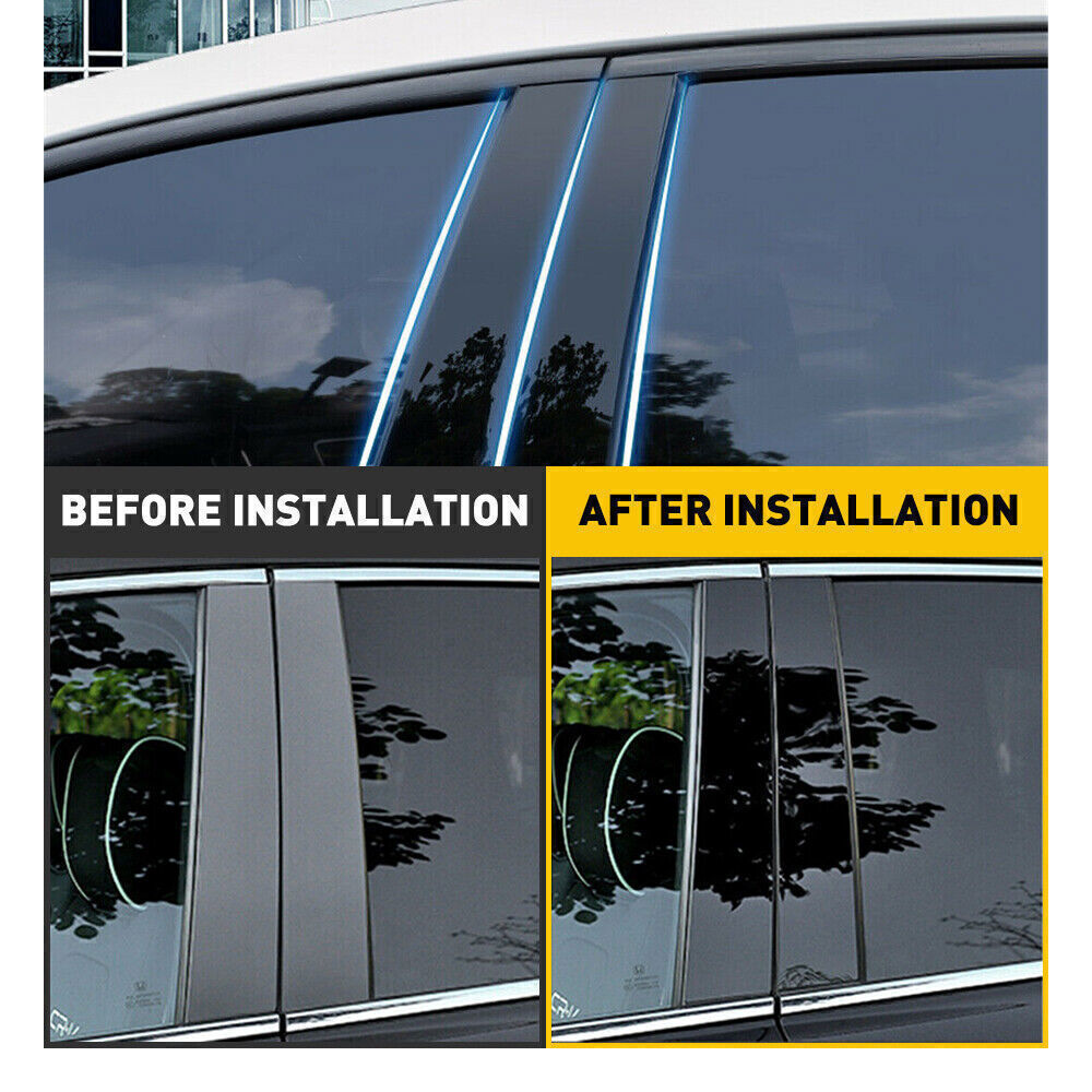 for Honda Accord 2023-2024 Glossy Black Window Pillar Posts Door Trim Cover 6X