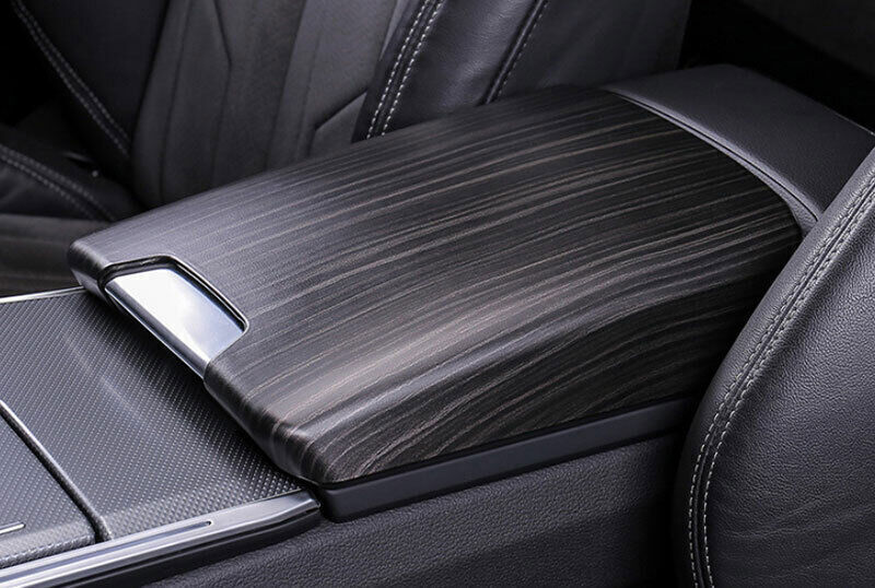 for Audi A6 A7 2019-2024 Black Wood Grain Inner Armrest Box Cover Trim Protector