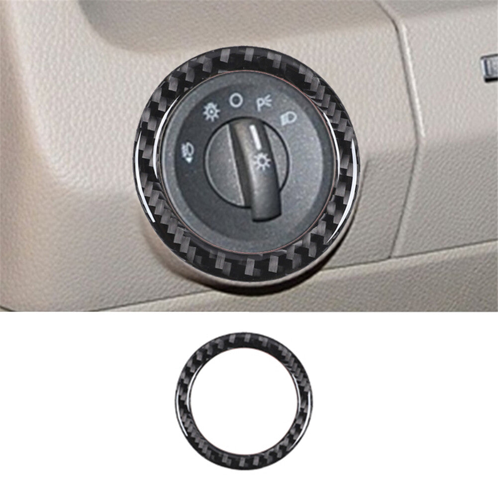 Carbon Fiber Interior Headlight Button Ring Trim for Lincoln for Navigator 2007-2014