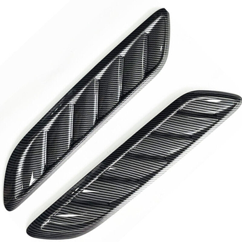 Car Wind Cap Carbon Fiber Look Air Intake Grill Louver Hood Trim Panel Scoop