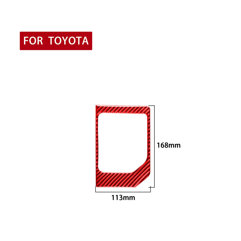Red Carbon Fiber Central Control Gear Shift Panel Trim for T@yota Tundr@ 2014-21