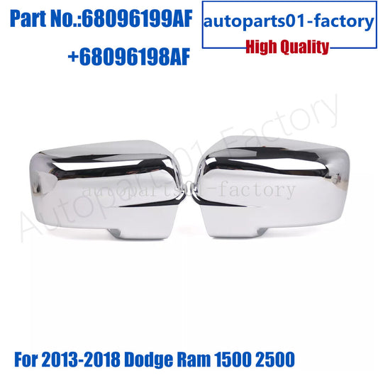 1Pair LeftRight Mirror Cover Cap Fit For 2013-2018 for Dodge for Ram 1500 2500