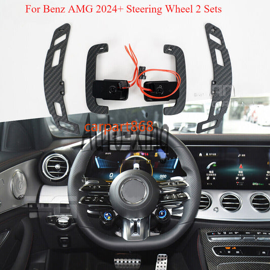Carbon Fiber Magnetic Paddle Shift for Benz AMG 2024+ Steering Wheel 2 Sets