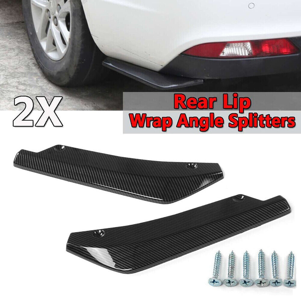 2pcs Fit for Chevy Tahoe Carbon Fiber Rear Bumper Diffuser Lip Splitter Canards