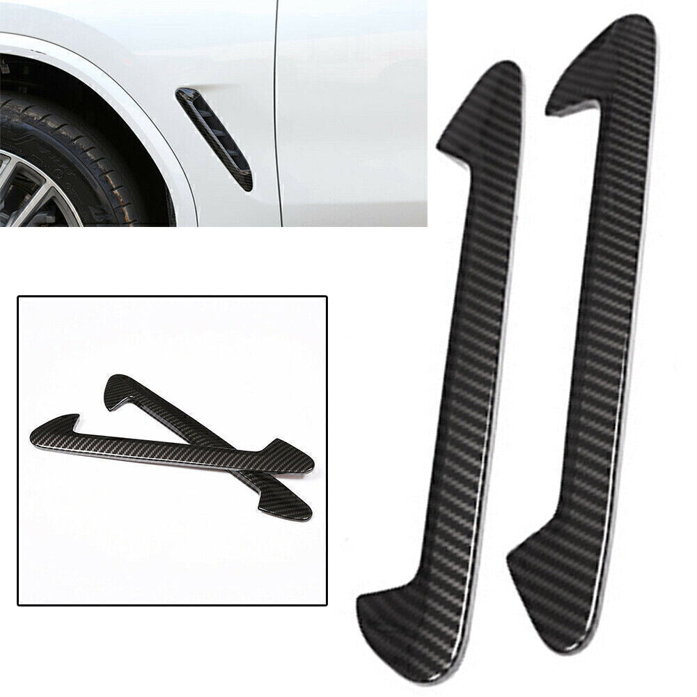 Side Air Fender Vent Trim Cover for BMW X3 G01 X4 G02 2018-23 Carbon Fiber 2PCS