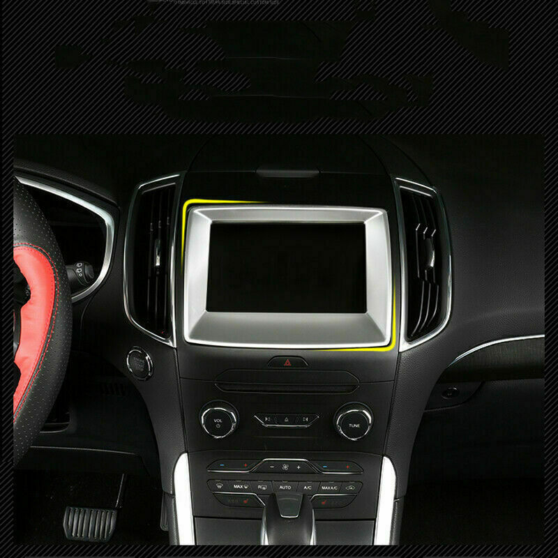 for Ford Edge 2015-2020 Matte Silver Inner Dashboard Navigation Frame Cover Trim