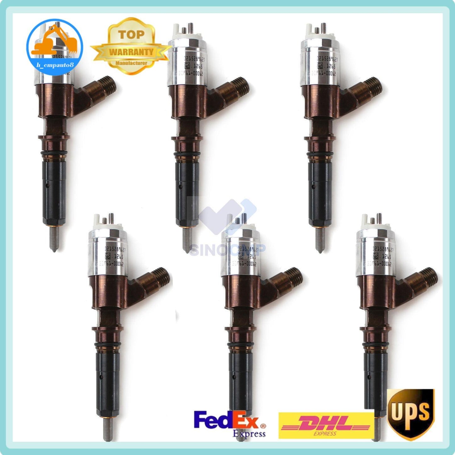 6pc C6 C6.4 Engine Injectors for CAT 32F61-00062 295-9130 326-4700 320D 10R-7672