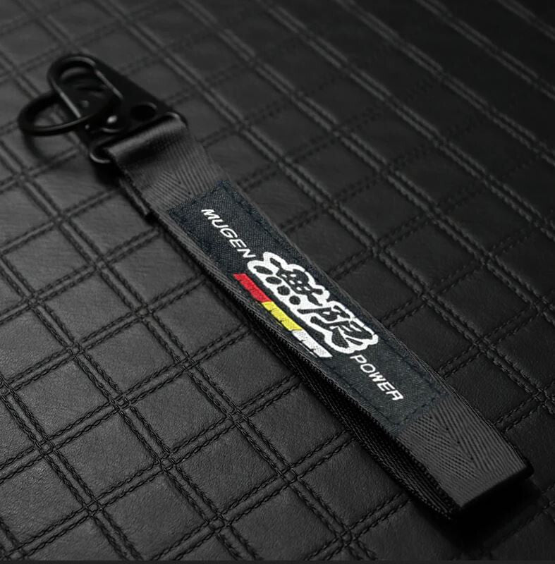 Car keychain metal key ring badge lanyard black for Mazda Mugen