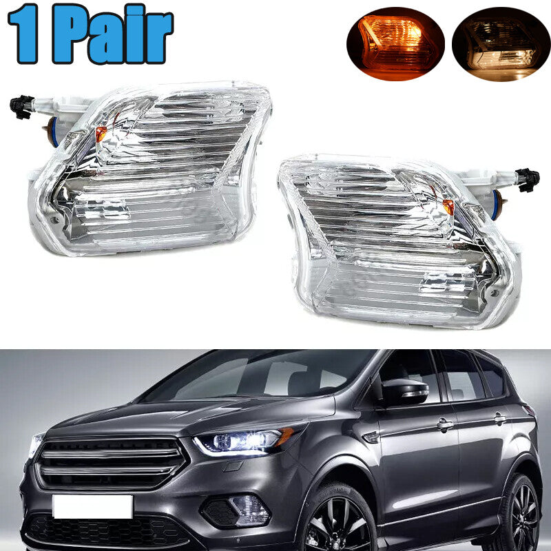 2PCS Fog Light Fog Lamp Turn Signal Lamp W/Bulb for Ford Escape Kuga 2017-2019