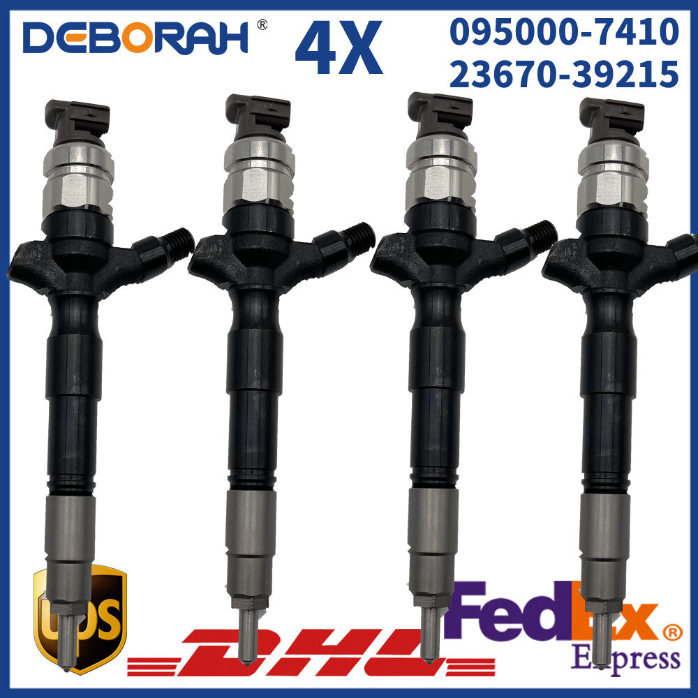 4X Common Rail Diesel Fuel Injector 095000-7410 23670-39215 for Toyota Engine