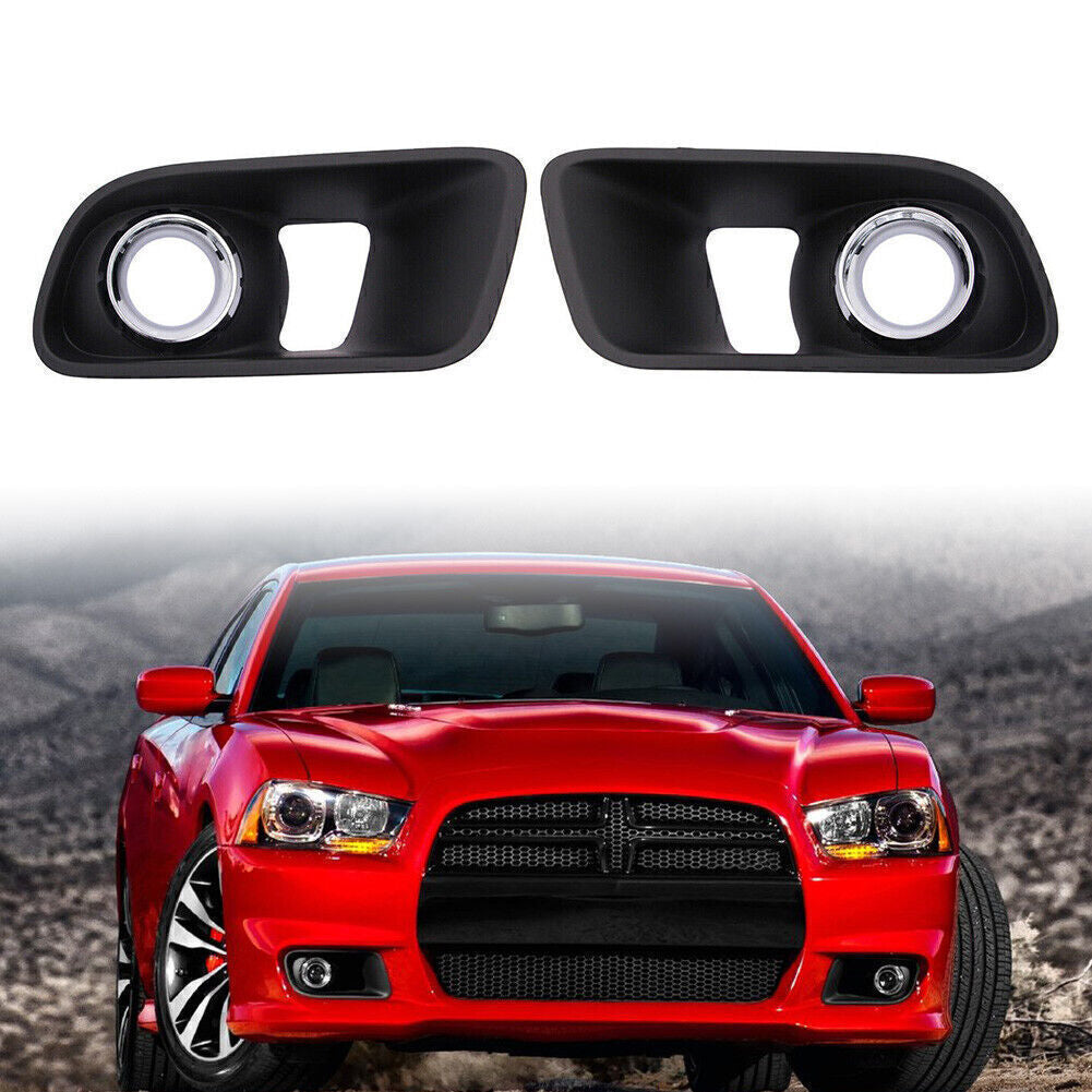 Front Bumper Fog Light Lamp Bezels for Dodge Charger 2012-2014 Pair