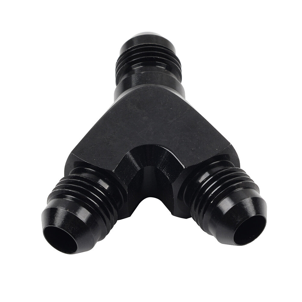 8AN AN8 Black Y Fuel Block Flare Union Junction Fitting Adapter Coupler Splitter