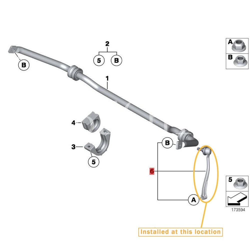 Equipment Manufacturer ( ) for Rolls-Royce for Phantom Rocker Stabilizer Link Left and Right Kits: 31350440780