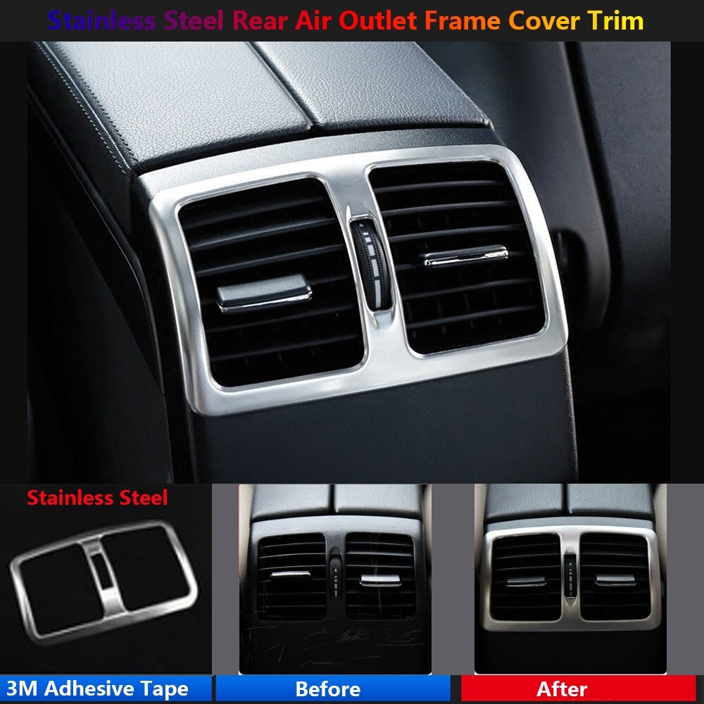 Stainless for Mercedes-Benz W204 Car Rear Air AC Vent Outlet Cover Trim
