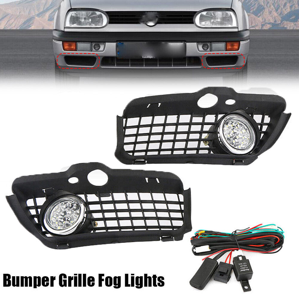 Two front bumper fog light covers for Volkswagen MK3, for Golf , for Jetta , and Cabriolet (1993-1998-).