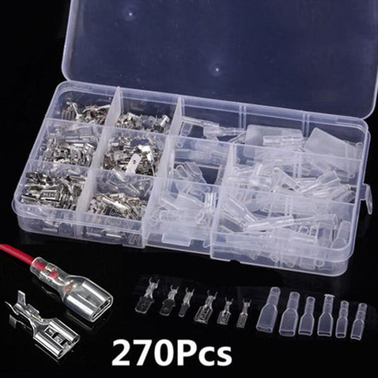 270PCS Car Insulated Male Female Wire Connector Electrical Wire Crimp Terminals