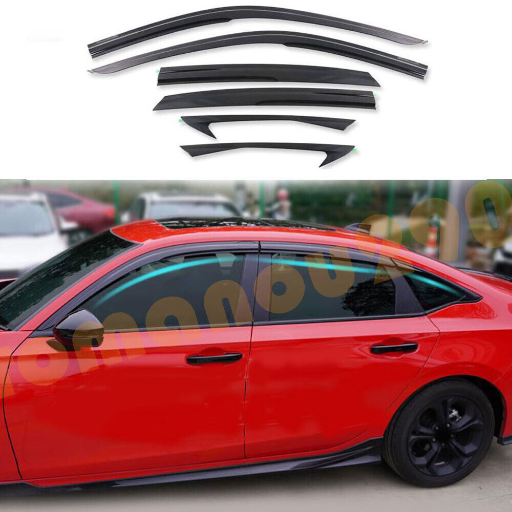 for Honda for Civic Sedan 2022-2024 Black Side Window Visor Sun Rain Guard Deflector