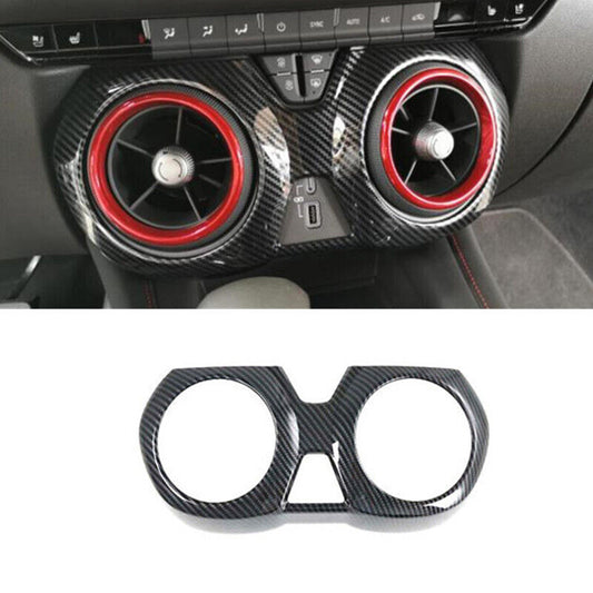 for Chevy Blazer 2019-22 Carbon Fiber Central Console Air Vent Outlet Cover Trim