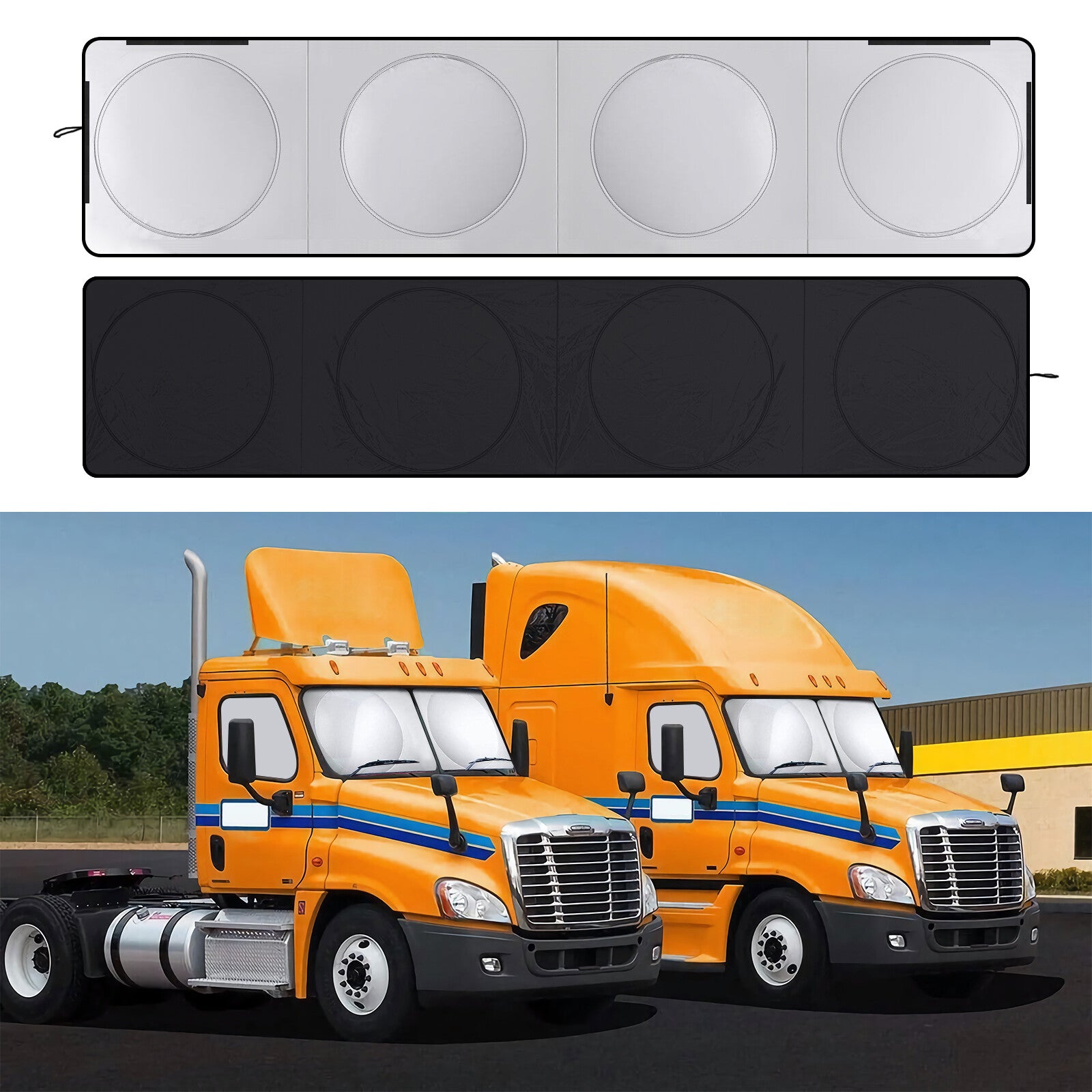 for Kenworth Semi Truck Large Windshield Sun Shade Side Window UV Block Cover