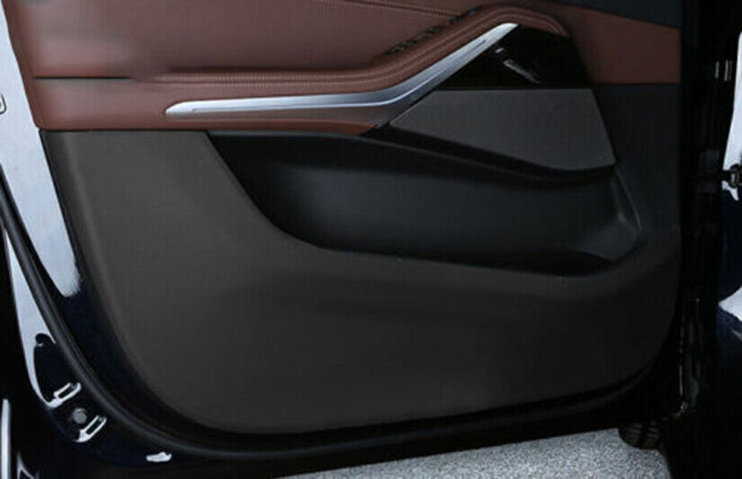 for BMW X5 G05 2019-23 Black PU Leather Door Anti-kick Panel Guard Cover Trim 4P