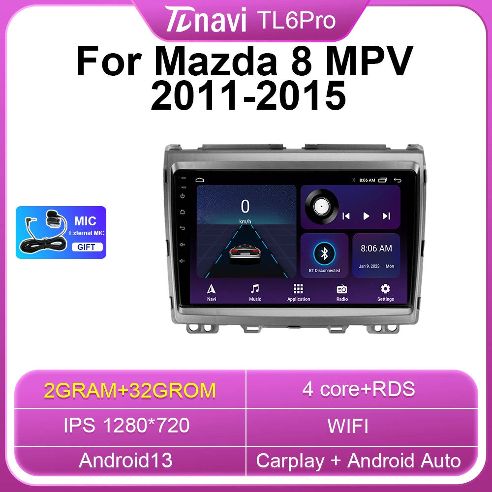 for Mazda 8 MPV LY 2011-2015 Android CarPlay Car Radio GPS Multimedia Player 4G